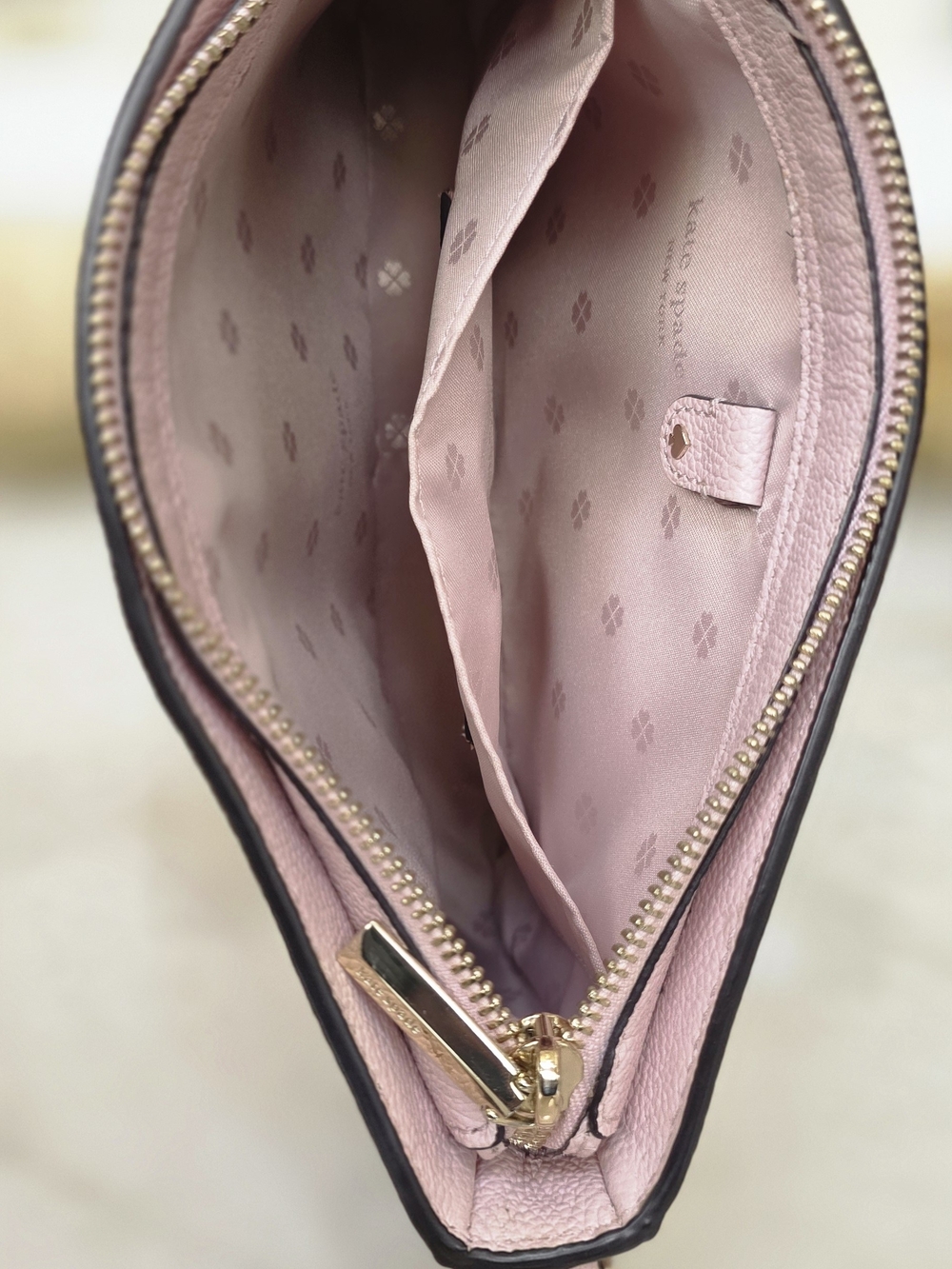 Kate Spade New York Pebbled Leather Crossbody Bag Blush Pink Silver Hardware - Picture 7 of 8